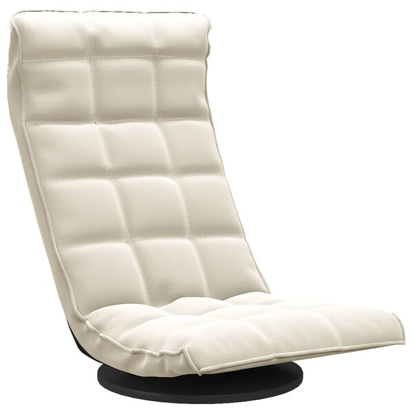 vidaXL Chaise de sol pivotante Crème Velours