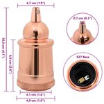 vidaXL Douilles de lampe 2 Pièces bronze or rose E27