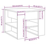 vidaXL Table basse chêne artisanal 55 5x55x45 cm bois d'ingénierie