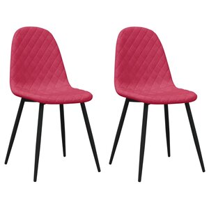 vidaXL Chaises à manger lot de 2 Rouge bordeaux Velours