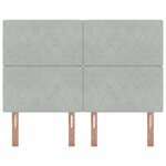 vidaXL Tête de Lit en Velours Argyle Gris clair 160 cm Velours