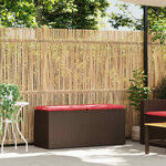 vidaXL Banc de jardin avec coussin marron 110x40x44 cm résine tressée