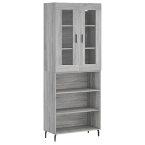 vidaXL Buffet haut Sonoma gris 69 5x34x180 cm Bois d'ingénierie