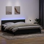 vidaXL Sommier à lattes de lit avec matelas et LED noir 180x220 cm velours