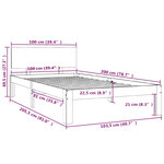 vidaXL Cadre de lit Blanc Bois de pin massif 100x200 cm