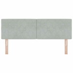 vidaXL Tête de Lit en Velours Argyle Gris clair 140 cm Velours