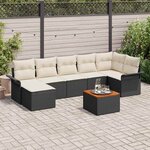 vidaXL Ensemble de canapé de jardin 8 Pièces Noir Poly rotin