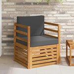 vidaXL Canapé d’extérieur Bois d'acacia massif et polyester Naturel