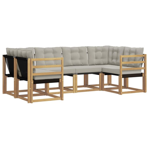vidaXL Ensemble de canapés d'extérieur 6 Pièces Blanc et gris clair