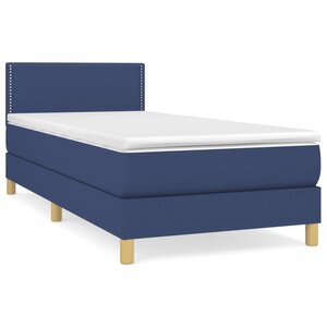 vidaXL Sommier à lattes de lit avec matelas Bleu 80x200 cm Tissu