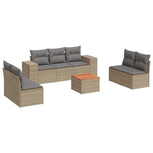 vidaXL Salon de jardin avec coussins 8 Pièces beige résine tressée