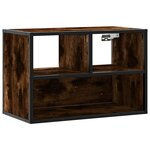 vidaXL Meuble TV chêne fumé 60x31x39 5 cm bois d'ingénierie et métal