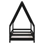 vidaXL Cadre de lit pour enfant noir 80x160 cm bois de pin massif