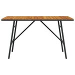 vidaXL Table à manger - Noir  110x55x62 cm  en bois d'acacia massif