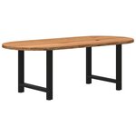 vidaXL Table à manger 220x100x74 cm bois de chêne massif ovale