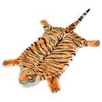 vidaXL Tapis en peluche en forme de tigre 144 cm Marron
