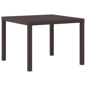 vidaXL Table de jardin pour repas Marron 100 x 100 x 73 cm polyrotin