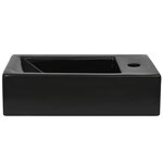 vidaXL Vasque avec trou de robinet Céramique Noir 46 x 25 5 x 12 cm