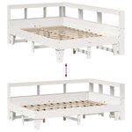 vidaXL Lit bibliothèque sans matelas blanc 120x190 cm bois pin massif