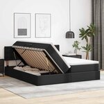 vidaXL Lit de Rangement Noir 180 x 200 cm Cuir synthétique