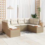 vidaXL Ensemble de canapé de jardin avec coussin 6 Pièces beige et crème