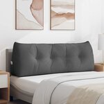 vidaXL Coussin de Dos Gris foncé 140 x 24 x 50 cm tissu