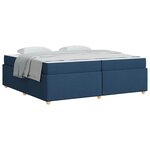 vidaXL Cadre de lit avec matelas Bleu 200 x 200 cm tissu