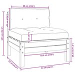 vidaXL Canapé central de jardin avec coussins anthracite Gris Pin