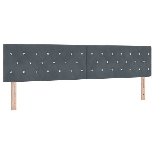 vidaXL Tête de lit en velours gris foncé avec boutons en cristal 200 cm
