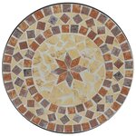 vidaXL Table de bistro mosaïque terre cuite blanc Ø50x70 cm céramique