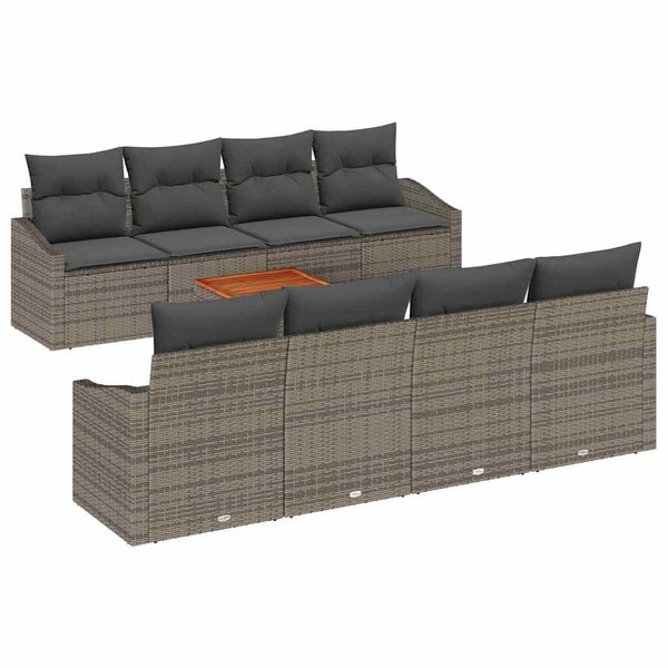 vidaXL Ensemble de canapé de jardin 7 Pièces Gris
