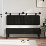 vidaXL Tête de lit suspendue Avec lumière LED Noir Simili cuir