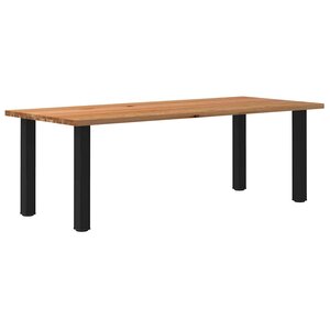 vidaXL Table à manger marron clair bois de chêne massif rectangulaire
