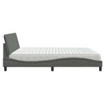 vidaXL Lit avec matelas gris foncé 200x200 cm tissu