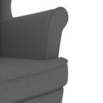 vidaXL Chaise à bascule avec repose-pied Gris foncé Tissu