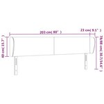 vidaXL Tête de lit avec oreilles Noir 203x23x78/88 cm Similicuir