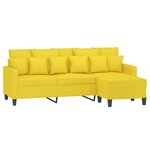 vidaXL Canapé à 3 places avec repose-pieds Jaune clair 180 cm Tissu