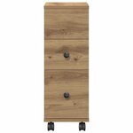 vidaXL Meuble étroit de salle de bain à roulettes chêne artisanal