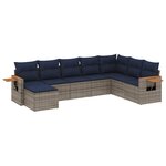 vidaXL Salon de jardin 8 Pièces avec coussins gris résine tressée