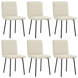 vidaXL Chaises à manger lot de 6 crème velours