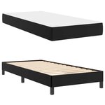 vidaXL Cadre de lit avec matelas Noir 80 x 200 cm tissu