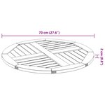 vidaXL Dessus de table Ø70x2 cm rond bois massif d'acacia