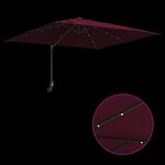 vidaXL Parasol de jardin Rouge bordeaux 248.5 x 247.5 x 160 cm tissu