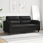 vidaXL Canapé à 2 places Noir 140 cm Tissu microfibre