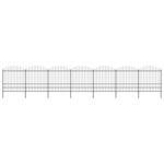 vidaXL Clôture de jardin à dessus en lance Acier (1 75-2)x11 9 m Noir