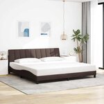 vidaXL Cadre de lit sans matelas marron foncé 200x200 cm tissu