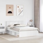 vidaXL Cadre de lit Blanc 160 x 200 cm Bois d'ingénierie