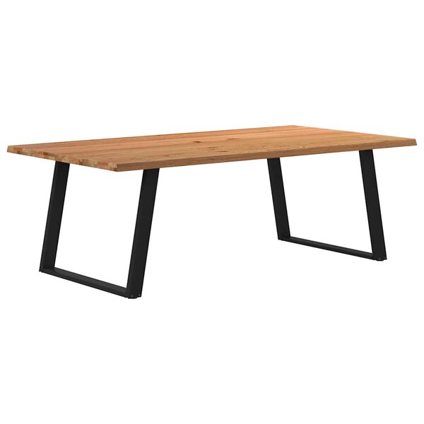 vidaXL Table à manger et bord naturel bois massif chêne rectangulaire
