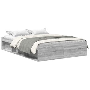 vidaXL Cadre de lit sans matelas sonoma gris 160x200 cm