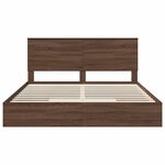 vidaXL Lit de Rangement Chêne brun 200 x 200 cm Bois d'ingénierie